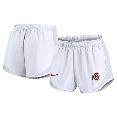 Women's Nike White Ohio State Buckeyes Primetime Tempo Performance Shorts