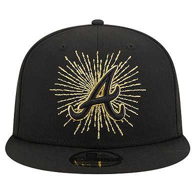 Men's New Era Black Atlanta Braves Metallic Logo 9FIFTY Snapback Hat