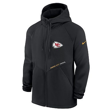 Men's Nike Black Kansas City Chiefs Spacer Raglan Performance Full-Zip Hoodie