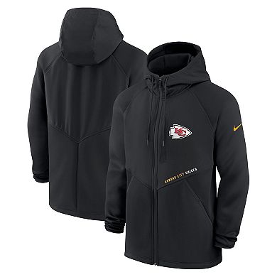 Men's Nike Black Kansas City Chiefs Spacer Raglan Performance Full-Zip Hoodie