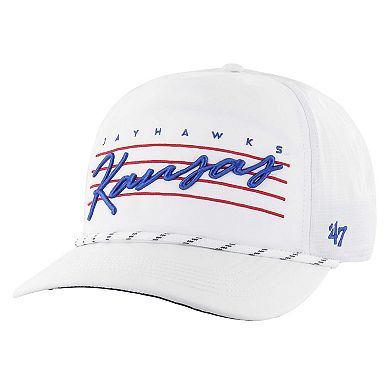 Men's '47  White Kansas Jayhawks Downburst Hitch Trucker Adjustable Hat