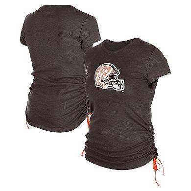 Women's New Era Brown Cleveland Browns Ruched Side T-Shirt