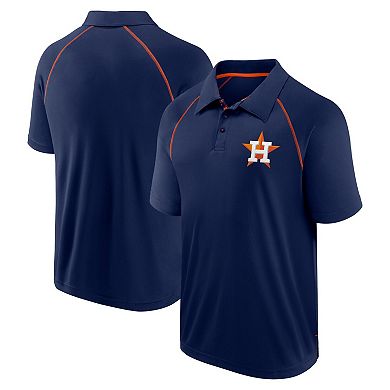 Men's Fanatics Navy Houston Astros Strong Alone Raglan Polo