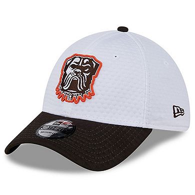 Men's New Era White/Brown Cleveland Browns 2024 NFL Training Camp 39THIRTY Flex Hat