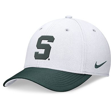 Men's Nike White/Green Michigan State Spartans Rise Swoosh Flex Hat