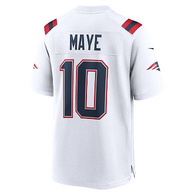 Men's Nike Drake Maye White New England Patriots 2024 NFL Draft First Round Pick Player Game Jersey