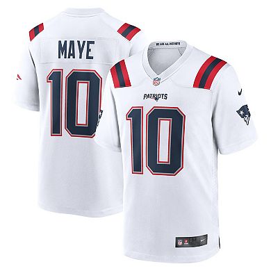 Men's Nike Drake Maye White New England Patriots 2024 NFL Draft First Round Pick Player Game Jersey