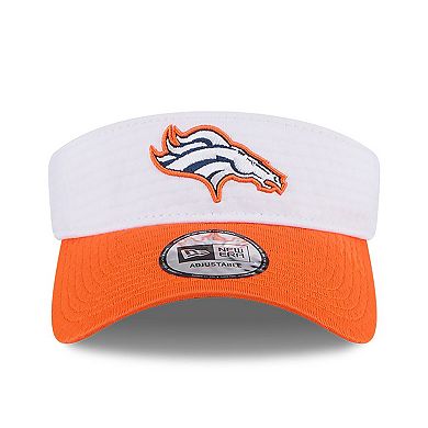 Men's New Era White/Orange Denver Broncos 2024 NFL Training Camp Adjustable Visor