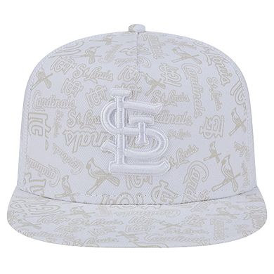 Men's New Era White St. Louis Cardinals Logo Dunes A-Frame Trucker 9FIFTY Snapback Hat