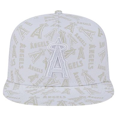 Men's New Era White Los Angeles Angels Logo Dunes A-Frame Trucker 9FIFTY Snapback Hat