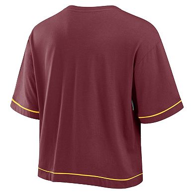 Women's Fanatics Maroon Minnesota Golden Gophers Home Team Bold Fashion Modest V-Neck Cropped T-Shirt