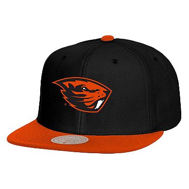 Men's Mitchell & Ness Black/Orange Oregon State Beavers 2-Tone 2.0 Snapback Hat