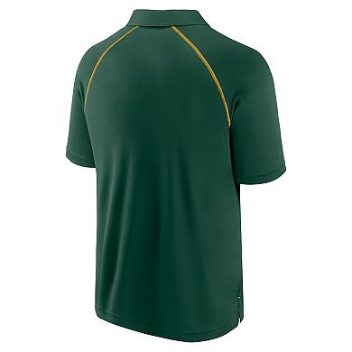 Men's Fanatics Green Oakland Athletics Strong Alone Raglan Polo