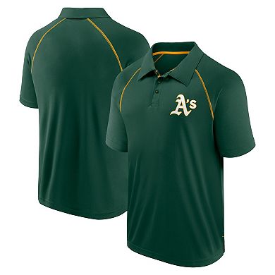 Men's Fanatics Green Oakland Athletics Strong Alone Raglan Polo