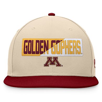 Men's Top of the World Khaki Minnesota Golden Gophers Goalaso Snapback Hat