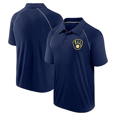 Men's Fanatics Navy Milwaukee Brewers Strong Alone Raglan Polo