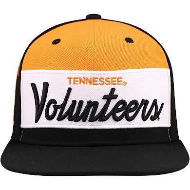 Men's Mitchell & Ness White/Black Tennessee Volunteers Retro Sport Color Block Script Snapback Hat