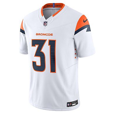 Men's Nike Justin Simmons White Denver Broncos Vapor F.U.S.E. Limited Jersey