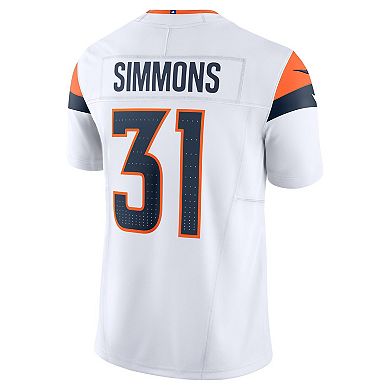 Men's Nike Justin Simmons White Denver Broncos Vapor F.U.S.E. Limited Jersey