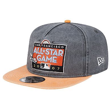 Men's New Era Black/Orange San Francisco Giants 2007 MLB All-Star Game Pigment Dye Golfer Snapback Hat