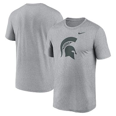 Men's Nike Heather Gray Michigan State Spartans Primetime Legend Logo T-Shirt