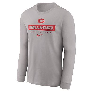 Men's Nike Gray Georgia Bulldogs 2024 Sideline Legend Performance Long Sleeve T-Shirt