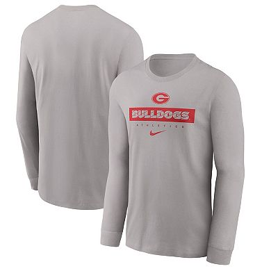 Men's Nike Gray Georgia Bulldogs 2024 Sideline Legend Performance Long Sleeve T-Shirt