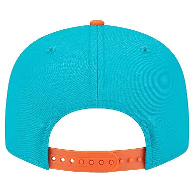 Men's New Era Aqua/Orange Miami Dolphins Team Establish 9FIFTY Snapback Hat