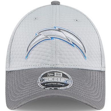 Men's New Era Gray Los Angeles Chargers 2024 NFL Training Camp 9FORTY Adjustable Hat