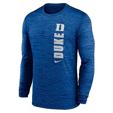 Men's Nike Royal Duke Blue Devils 2024 Sideline Velocity Performance Long Sleeve T-Shirt