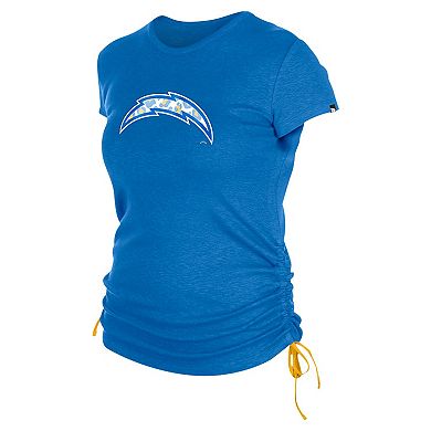 Women's New Era Powder Blue Los Angeles Chargers Ruched Side T-Shirt