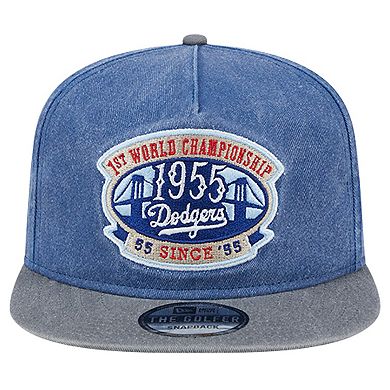 Men's New Era Royal/Gray Los Angeles Dodgers 1st MLB World Championship Pigment Dye Golfer Snapback Hat