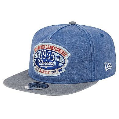 Men's New Era Royal/Gray Los Angeles Dodgers 1st MLB World Championship Pigment Dye Golfer Snapback Hat