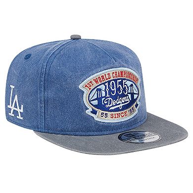 Men's New Era Royal/Gray Los Angeles Dodgers 1st MLB World Championship Pigment Dye Golfer Snapback Hat