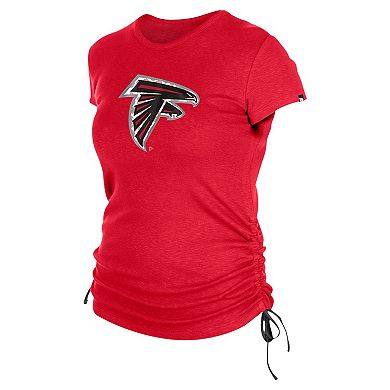 Women's New Era Red Atlanta Falcons Ruched Side T-Shirt