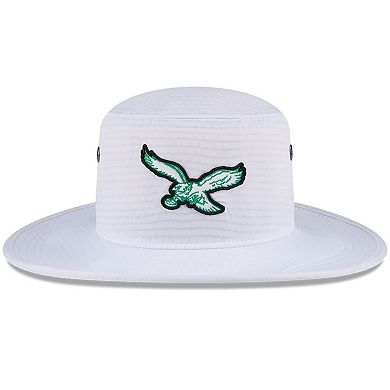 Men's New Era White Philadelphia Eagles 2024 NFL Training Camp Panama Bucket Hat