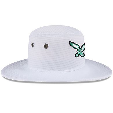 Men's New Era White Philadelphia Eagles 2024 NFL Training Camp Panama Bucket Hat