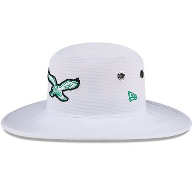 Men's New Era White Philadelphia Eagles 2024 NFL Training Camp Panama Bucket Hat