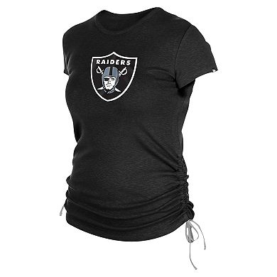 Women's New Era Black Las Vegas Raiders Ruched Side T-Shirt