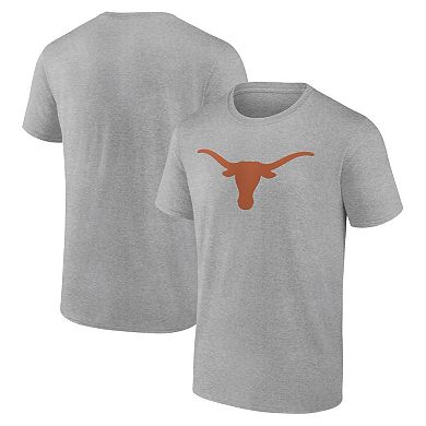 Men's Majestic Heathered Gray Texas Longhorns Primary Logo T-Shirt