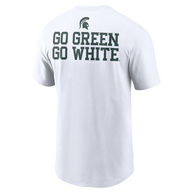 Men's Nike White Michigan State Spartans Blitz 2-Hit T-Shirt