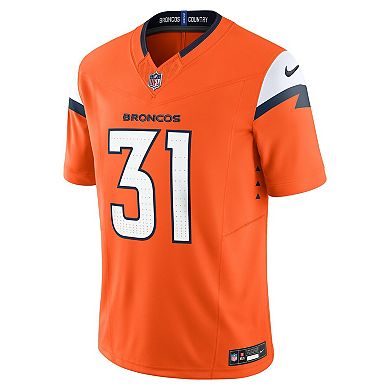 Men's Nike Justin Simmons Orange Denver Broncos Vapor F.U.S.E. Limited Jersey