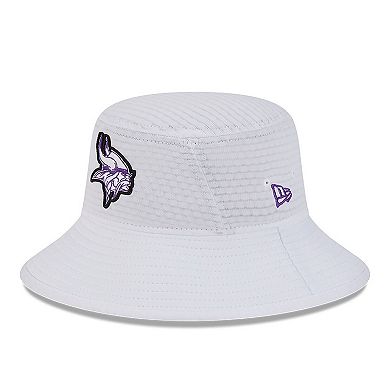 Men's New Era White Minnesota Vikings 2024 NFL Training Camp Stretch Bucket Hat