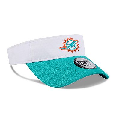 Men's New Era White/Aqua Miami Dolphins 2024 NFL Training Camp Adjustable Visor