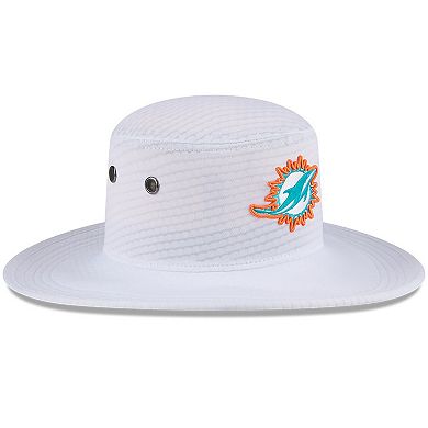 Men's New Era White Miami Dolphins 2024 NFL Training Camp Panama Bucket Hat