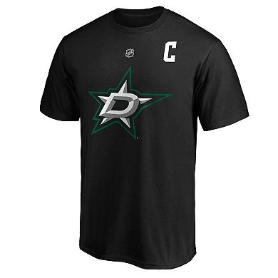 Men's Fanatics Jamie Benn Black Dallas Stars Authentic Stack Name & Number T-Shirt