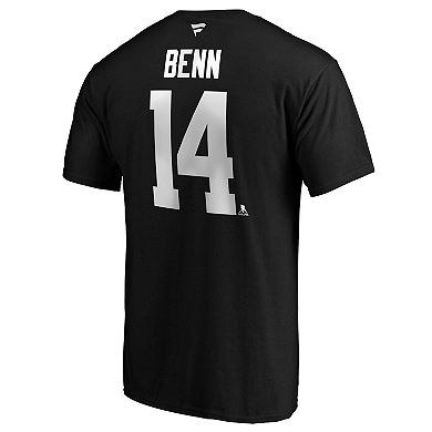 Men's Fanatics Jamie Benn Black Dallas Stars Authentic Stack Name & Number T-Shirt