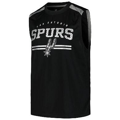 Men's Fanatics Black San Antonio Spurs Birdseye Muscle Tank Top