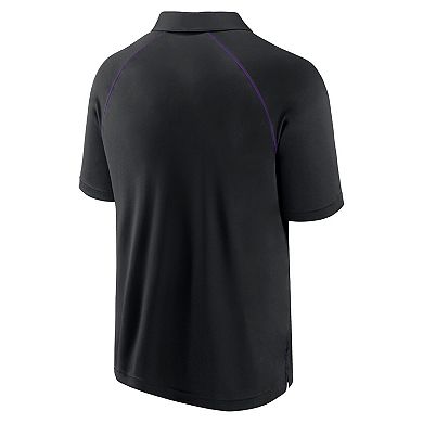 Men's Fanatics Black Colorado Rockies Strong Alone Raglan Polo