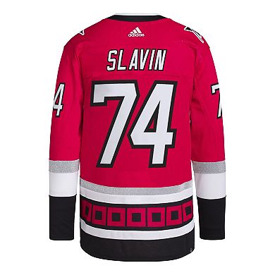 Men's adidas Jaccob Slavin Red Carolina Hurricanes  Primegreen Authentic Pro Player Jersey